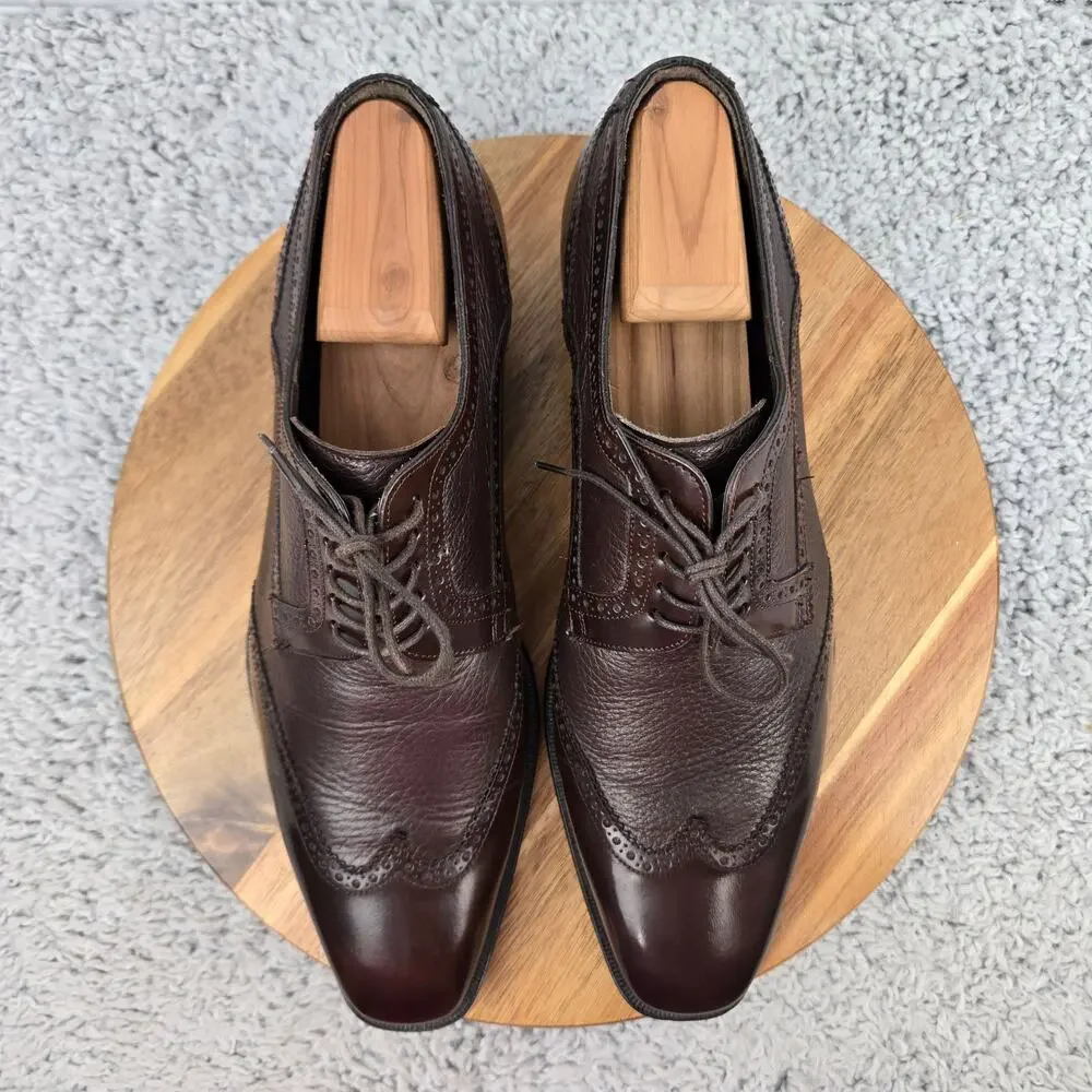 Mezlan Men 11M Ponce Brown Leather Wingtip Office Brogue Daily Oxford Dress Shoe